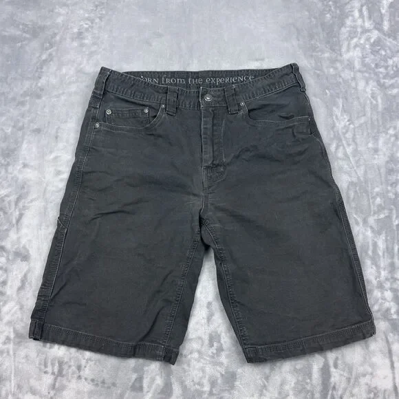 prAna Bronson Shorts Mens Size 32 Charcoal Gray Stretch Outdoor Hiking Gorpcore - Picture 1 of 11